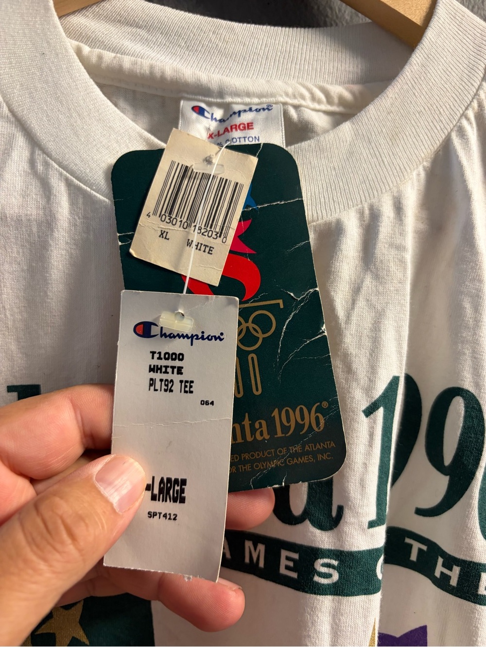 NWT Vintage Champion 1996 Atlanta Olympics T Shirt Men’s Size XL - Picture 6 of 6